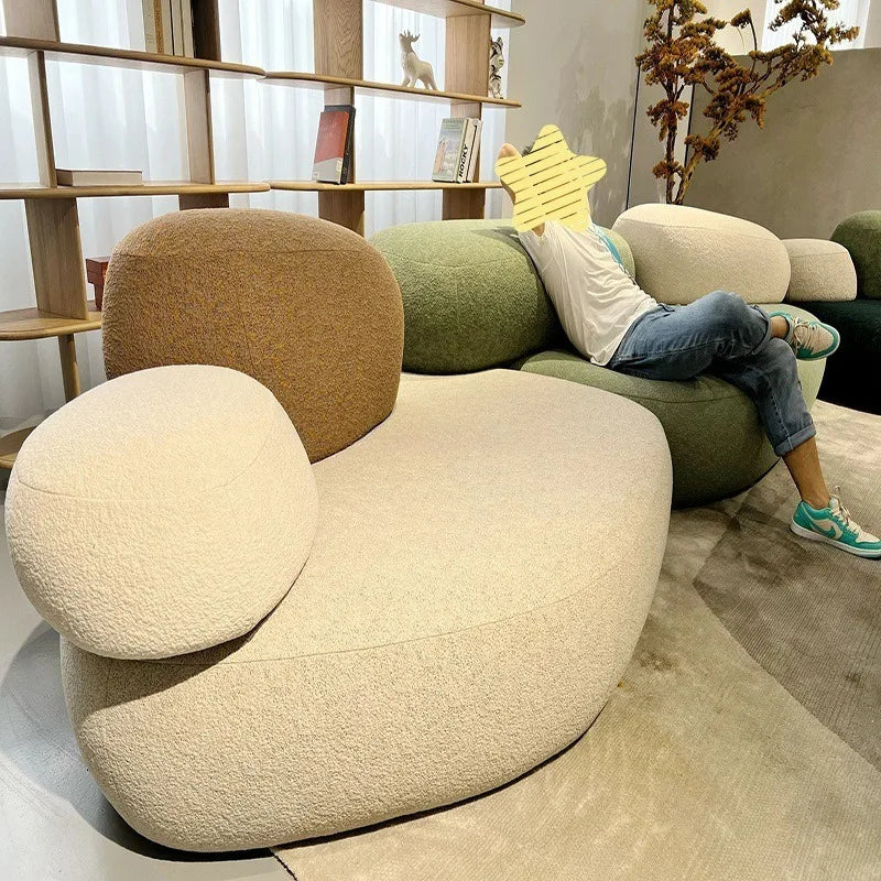 Pebble head sofa, special-shaped combination Italian minimalist living room color matching furniture
