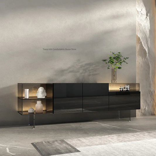 Italian Minimalist Floating TV Cabinet Modern Simple Acrylic Living Room TV Cabinets Home Furniture שידה לטלויזיה בסלון FYFS