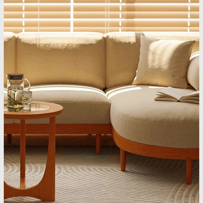 Fabric Designer Recliners Sofa Wood Nordic Sleeper Chaise Living Room Couch Lazy Corner Double Divano Sottovuoto Furniture