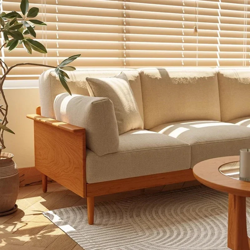 Fabric Designer Recliners Sofa Wood Nordic Sleeper Chaise Living Room Couch Lazy Corner Double Divano Sottovuoto Furniture