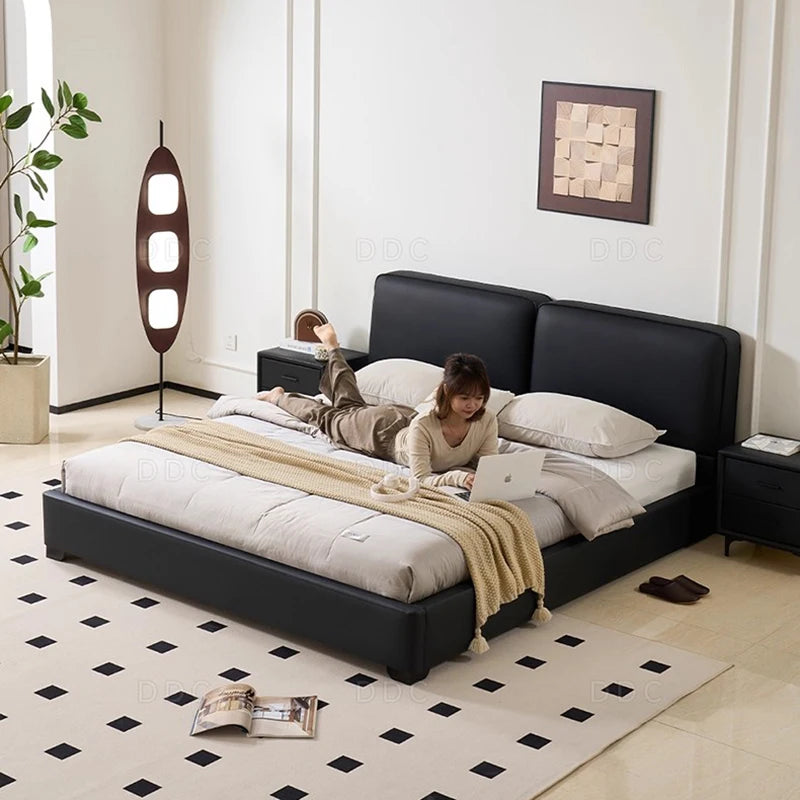 Italian Minimalist Designer King-Size Bed Modern Simple Nordic Master Bedroom Double Beds Guesthouse Bedroom Furniture FYBB