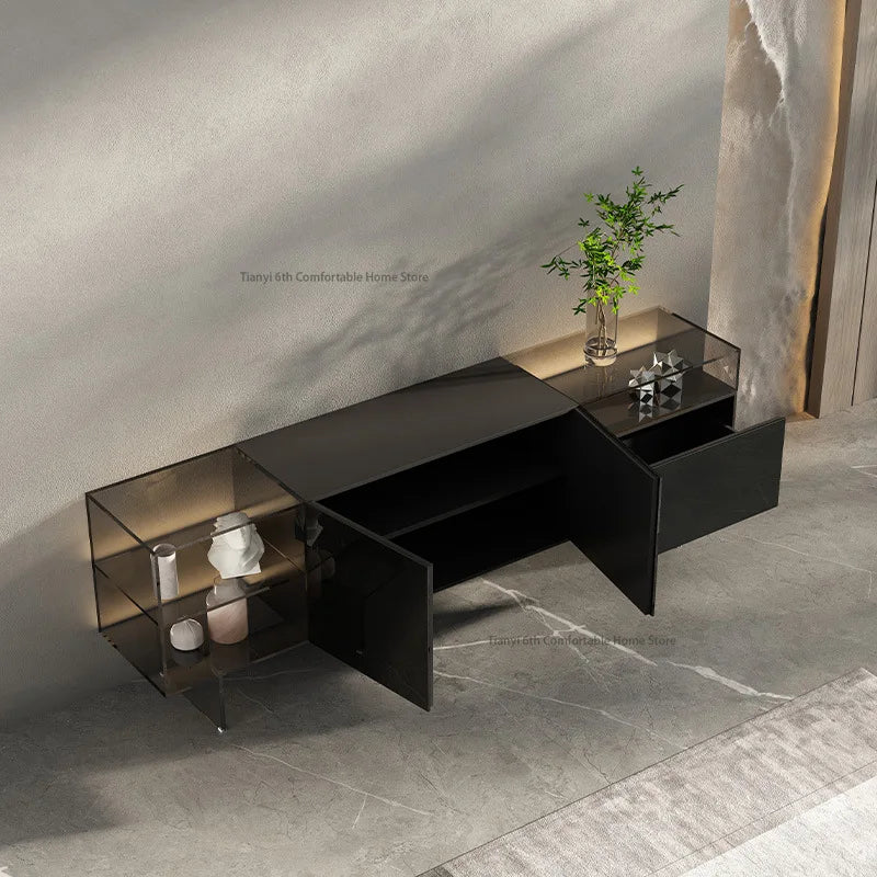 Italian Minimalist Floating TV Cabinet Modern Simple Acrylic Living Room TV Cabinets Home Furniture שידה לטלויזיה בסלון FYFS