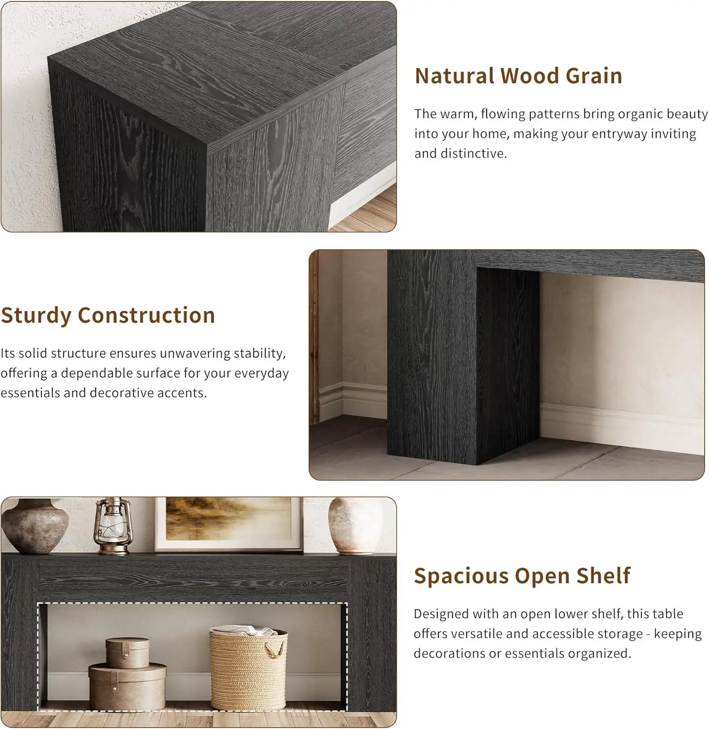 86 Inch Entryway Table for Living Room, Extra Long Sofa Console Table Behind Couch, Modern Wood Console Tables for Entryway, Apa