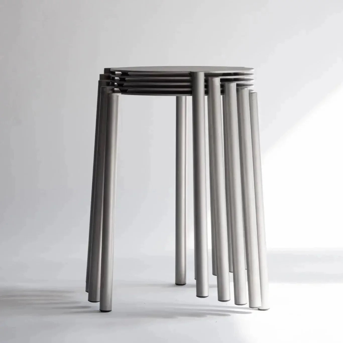 Italian Minimalist Metal Style Stool Stackable Dining Table Chair Stainless Steel Outdoor Courtyard Commercial Leisure Chair