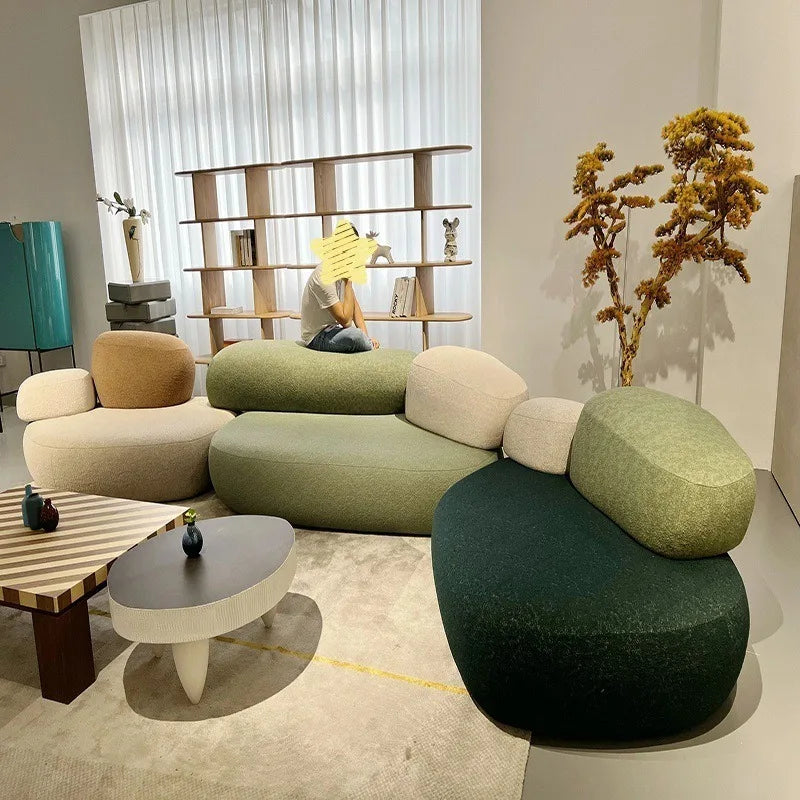 Pebble head sofa, special-shaped combination Italian minimalist living room color matching furniture