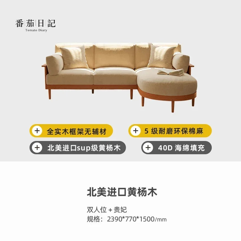 Fabric Designer Recliners Sofa Wood Nordic Sleeper Chaise Living Room Couch Lazy Corner Double Divano Sottovuoto Furniture