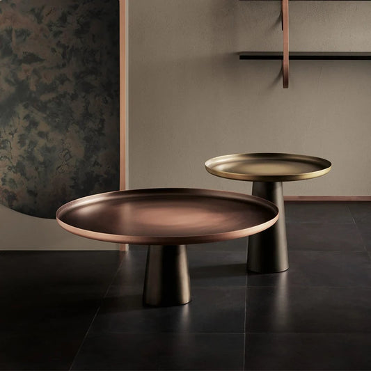 italian metal pallet side table antique round coffee table modern luxury living room villa furniture