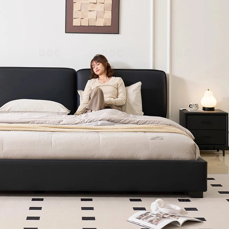 Italian Minimalist Designer King-Size Bed Modern Simple Nordic Master Bedroom Double Beds Guesthouse Bedroom Furniture FYBB