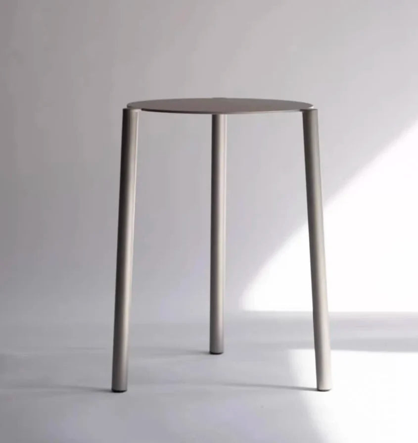 Italian Minimalist Metal Style Stool Stackable Dining Table Chair Stainless Steel Outdoor Courtyard Commercial Leisure Chair
