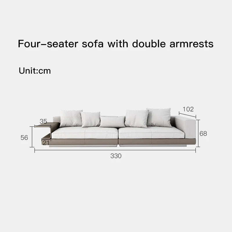 Italian Couch  For Living Room Minimalist Cotton And Linen Fabric Sectional Sofa Large Flat Floor Designer Living Room Sofas