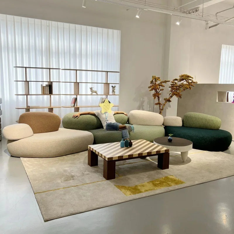 Pebble head sofa, special-shaped combination Italian minimalist living room color matching furniture