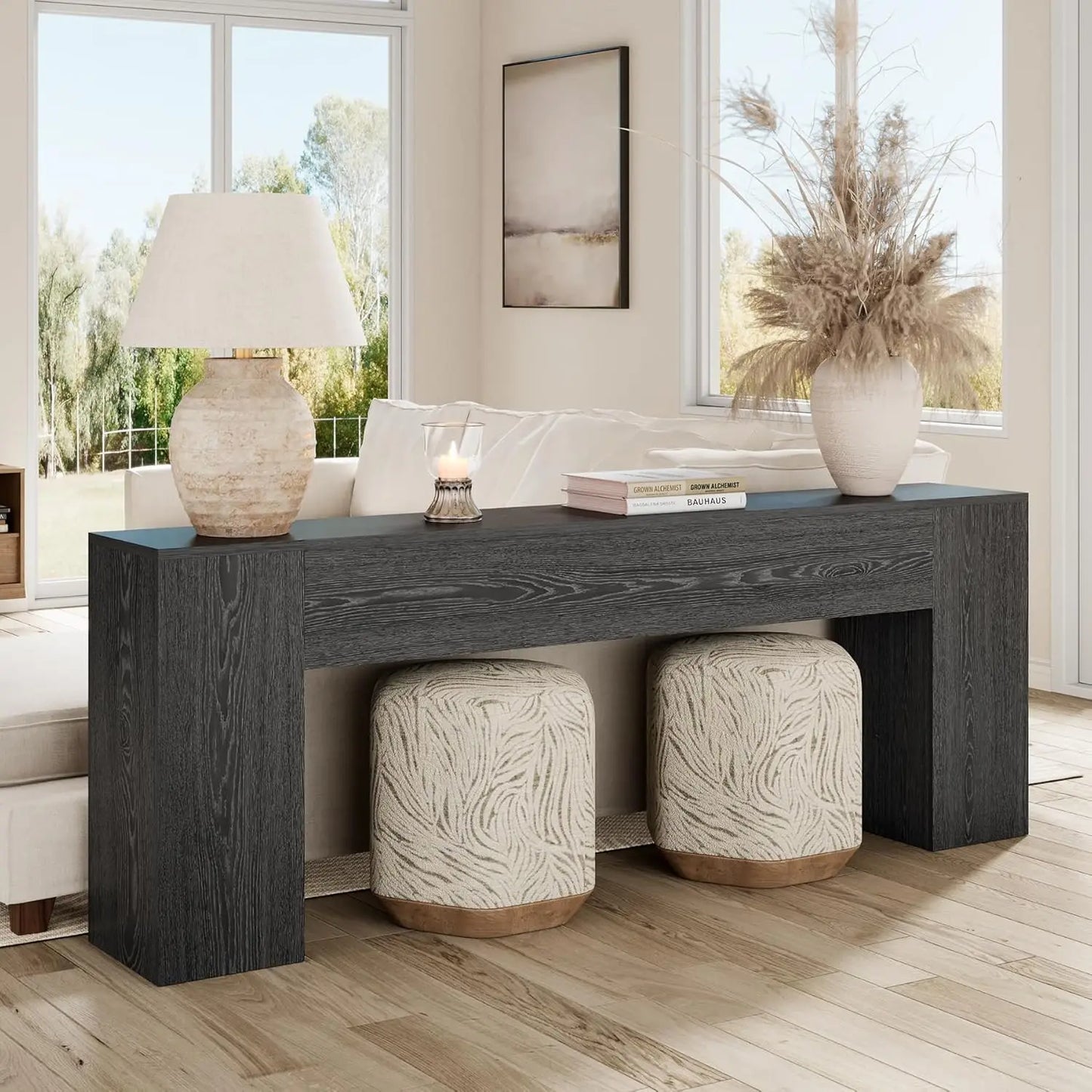 86 Inch Entryway Table for Living Room, Extra Long Sofa Console Table Behind Couch, Modern Wood Console Tables for Entryway, Apa