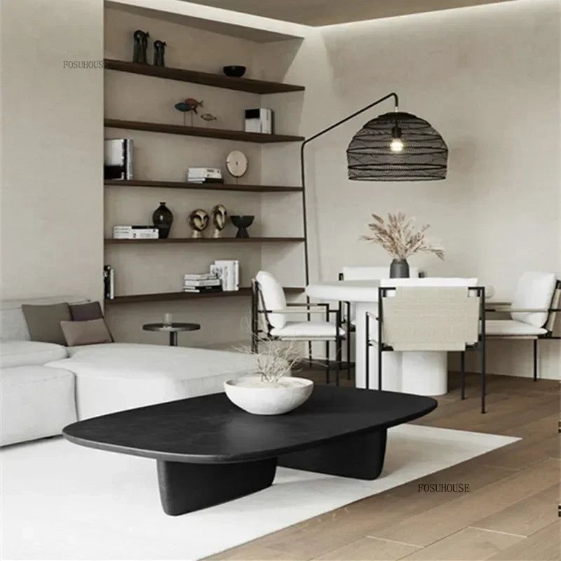 Modern Minimalist Coffee Table Luxury Creative Design Home Living Room Furniture Nordic Wabi Sabi Style Wood Coffee Tables a