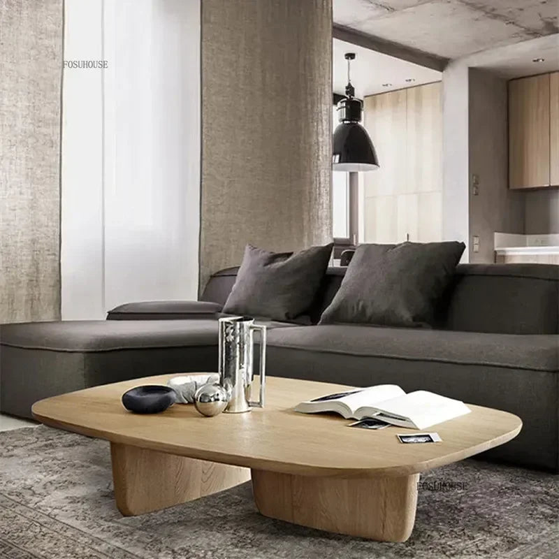 Modern Minimalist Coffee Table Luxury Creative Design Home Living Room Furniture Nordic Wabi Sabi Style Wood Coffee Tables a