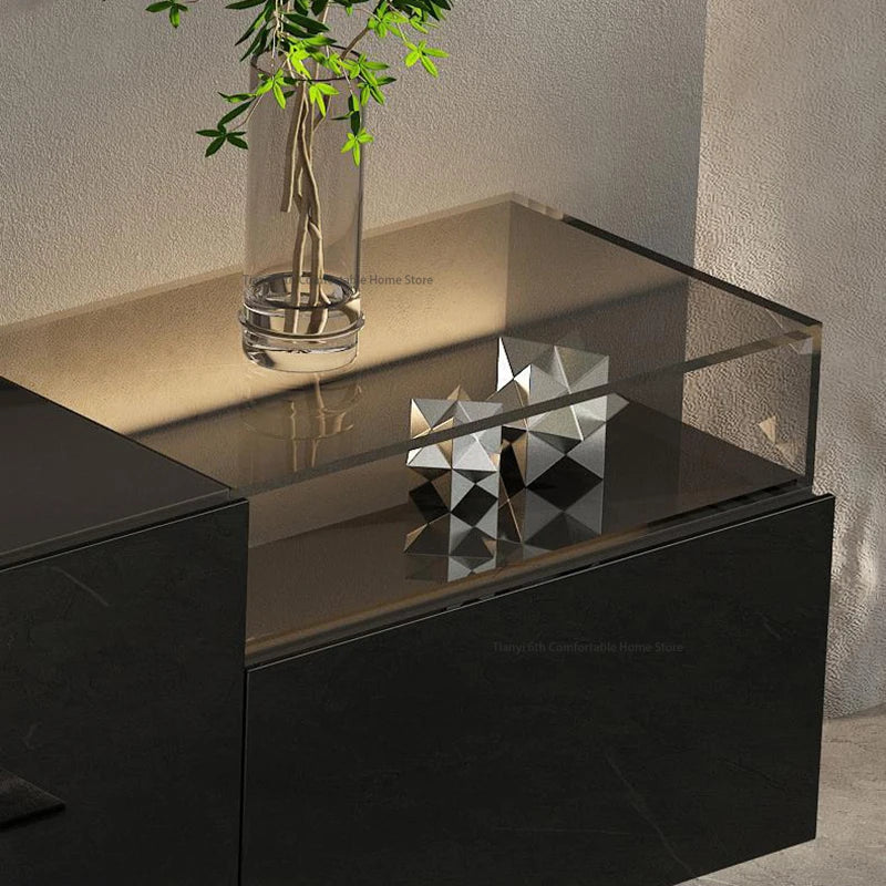 Italian Minimalist Floating TV Cabinet Modern Simple Acrylic Living Room TV Cabinets Home Furniture שידה לטלויזיה בסלון FYFS