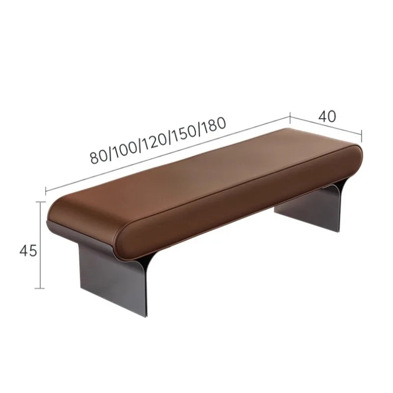 Leather Modern Bench Minimalist Upholstered Entryway Bench Stylish Living Room Bedroom Furniture for Home Decor