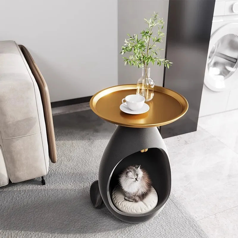 Nordic Coffee Tables Living Room Storage Round Table Sofa Side Multifunctional Cat House Modern Home Decoration Furniture