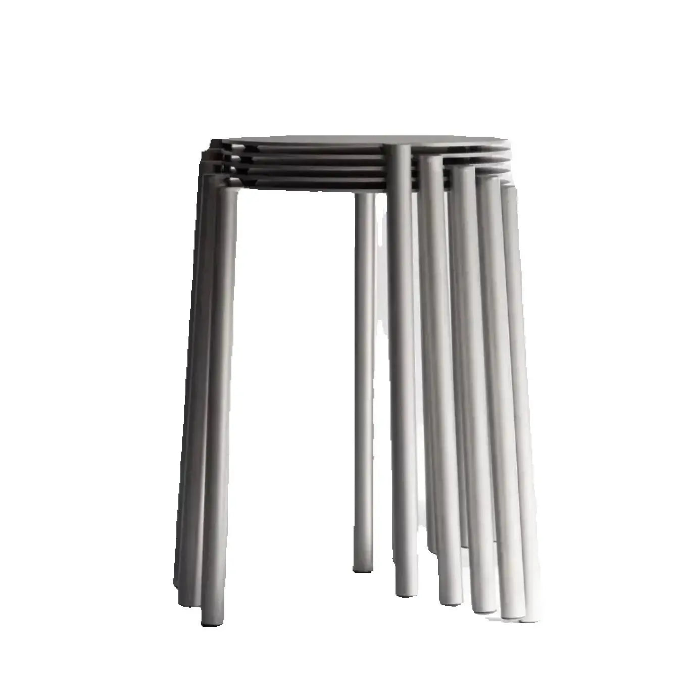 Italian Minimalist Metal Style Stool Stackable Dining Table Chair Stainless Steel Outdoor Courtyard Commercial Leisure Chair