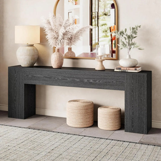 86 Inch Entryway Table for Living Room, Extra Long Sofa Console Table Behind Couch, Modern Wood Console Tables for Entryway, Apa