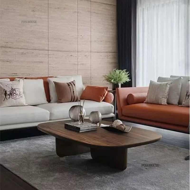 Modern Minimalist Coffee Table Luxury Creative Design Home Living Room Furniture Nordic Wabi Sabi Style Wood Coffee Tables a