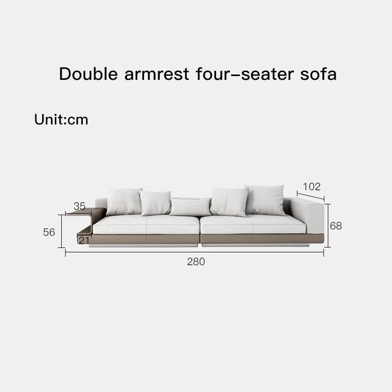Italian Couch  For Living Room Minimalist Cotton And Linen Fabric Sectional Sofa Large Flat Floor Designer Living Room Sofas