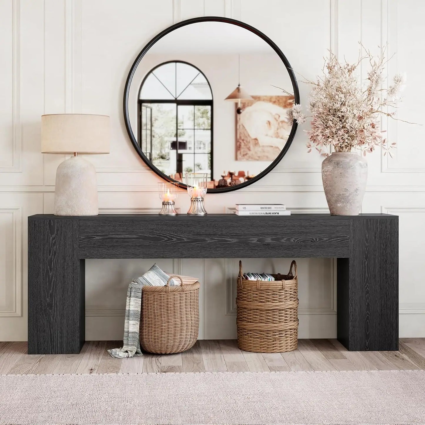 86 Inch Entryway Table for Living Room, Extra Long Sofa Console Table Behind Couch, Modern Wood Console Tables for Entryway, Apa